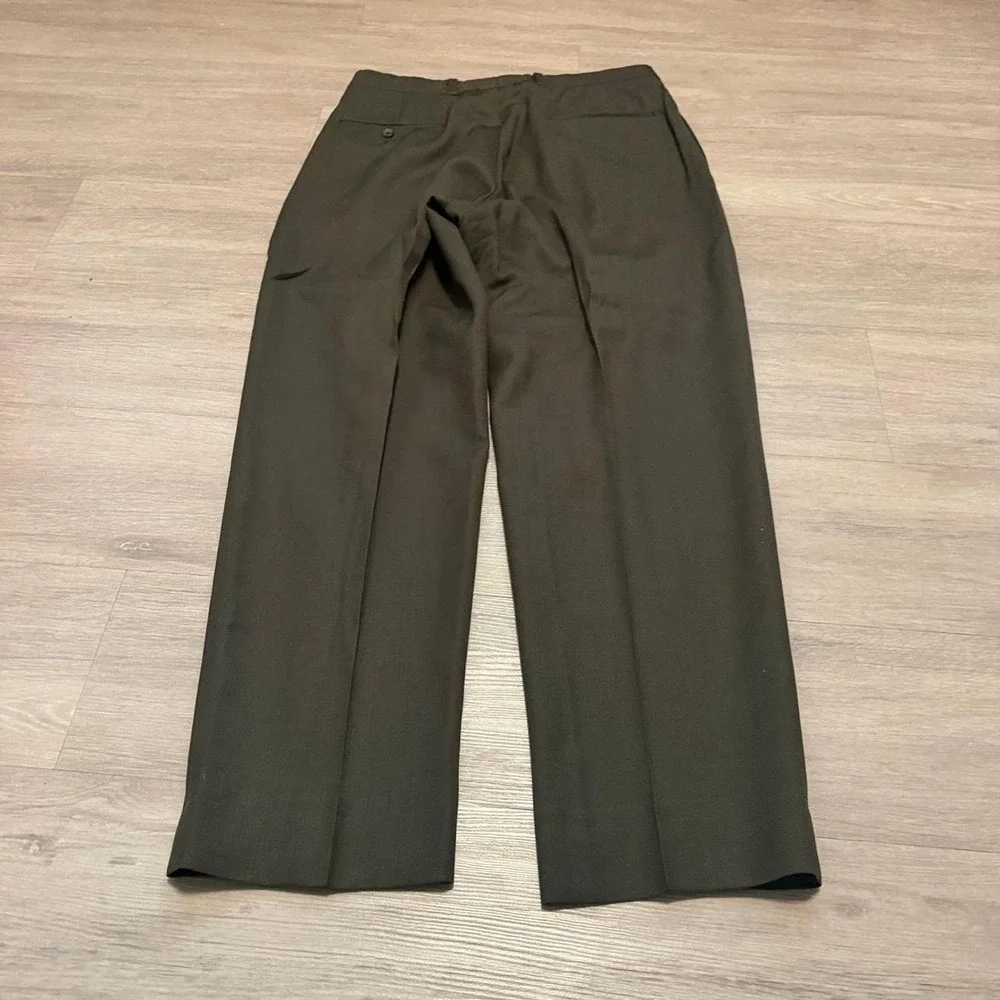 30x30 Green Pleated Straight Wide Leg Dress Pants Vintage
